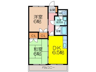 リバティコート水ヶ江の物件間取画像